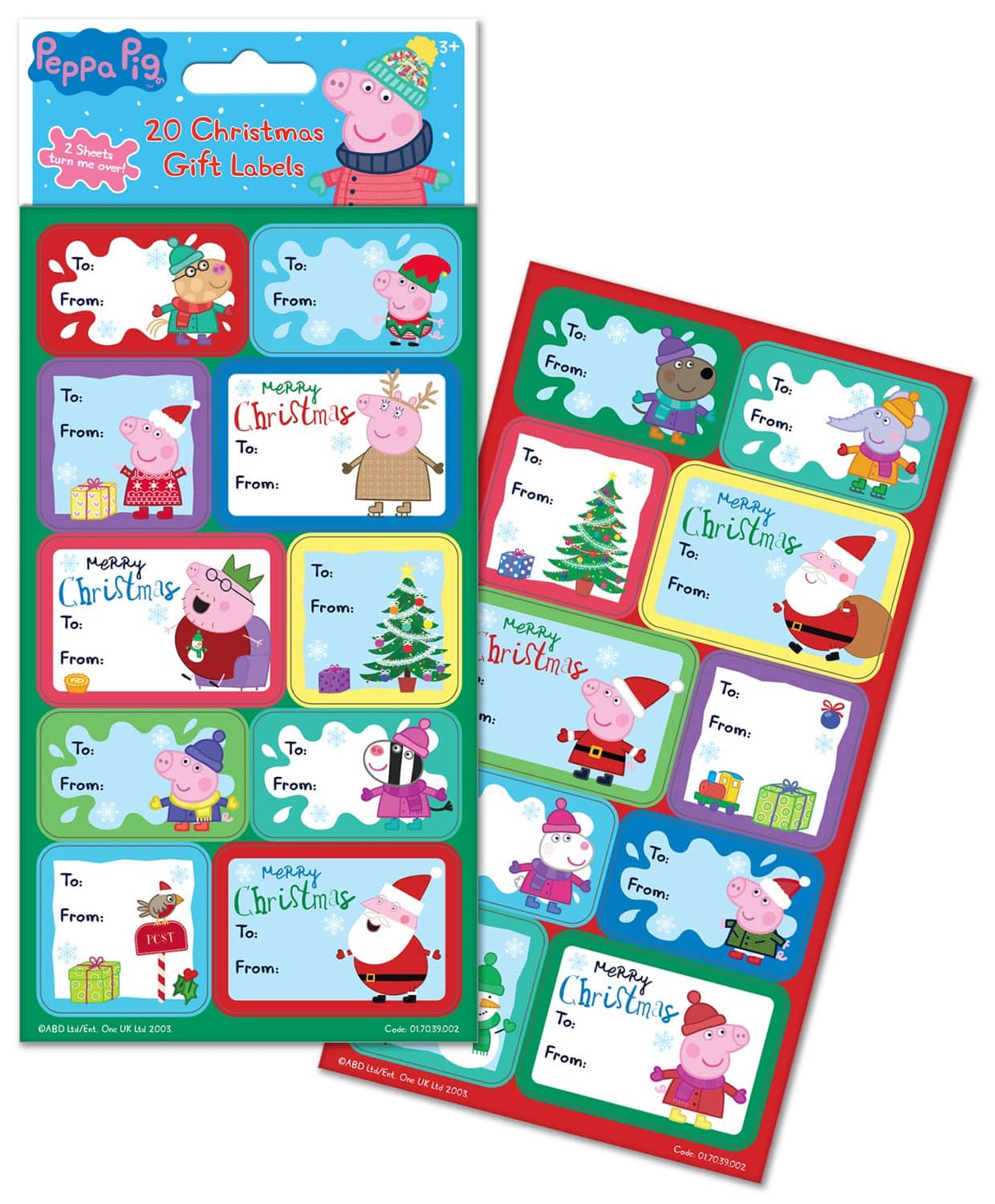 PEPPA PIG Christmas Sticky Gift Labels (20 Pack)