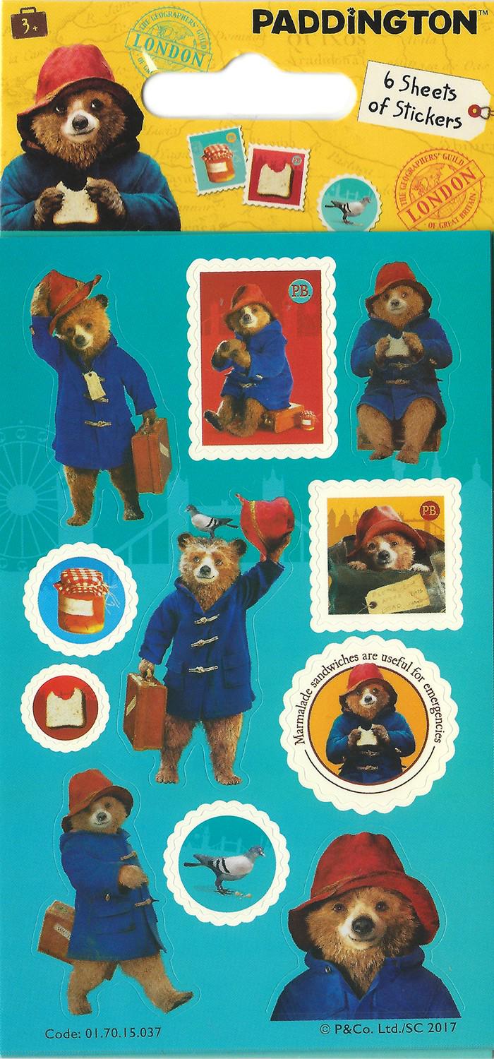Paddington From The Movie Party Stickers (6 Sheets)