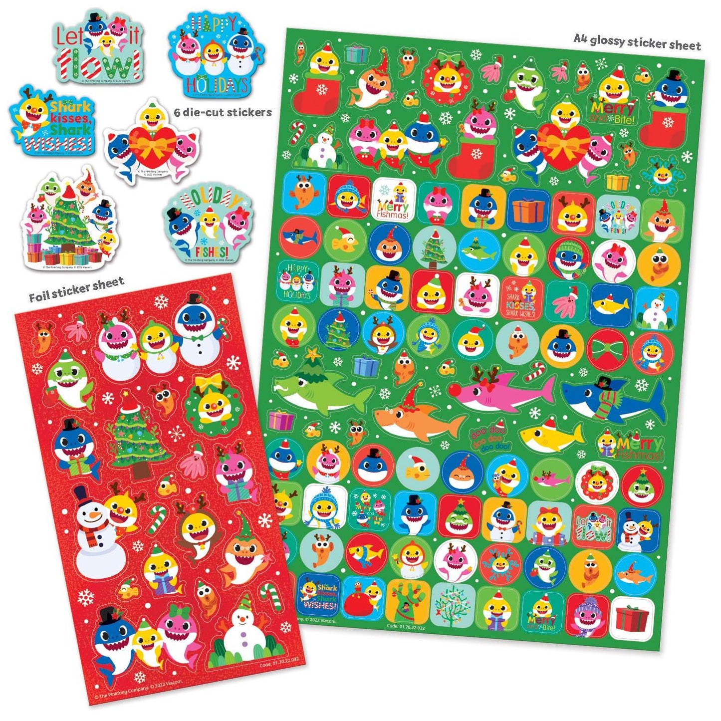 BABY SHARK CHRISTMAS Mega Pack of Stickers