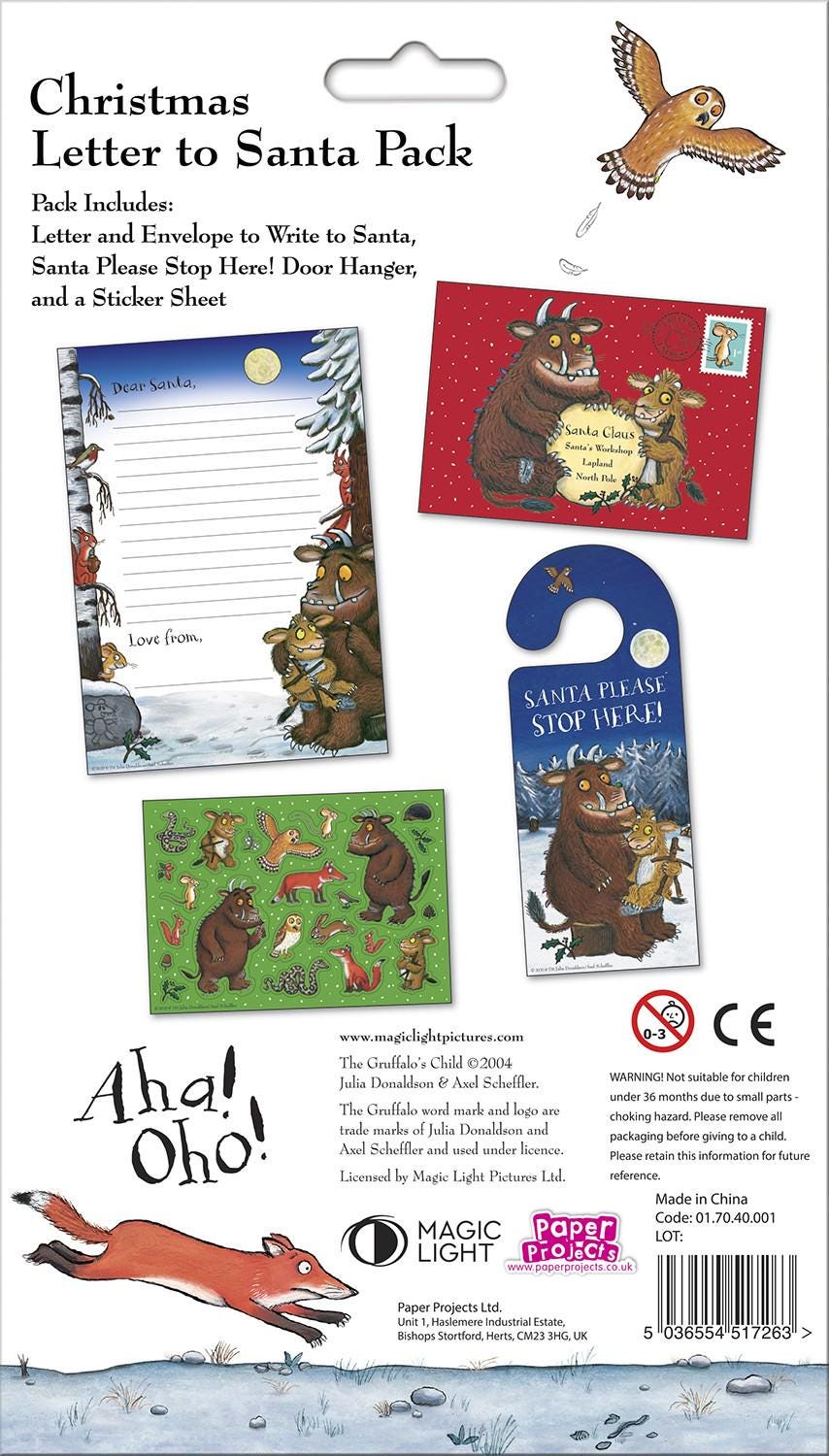 GRUFFALO CHILD Christmas Letter to Santa Pack