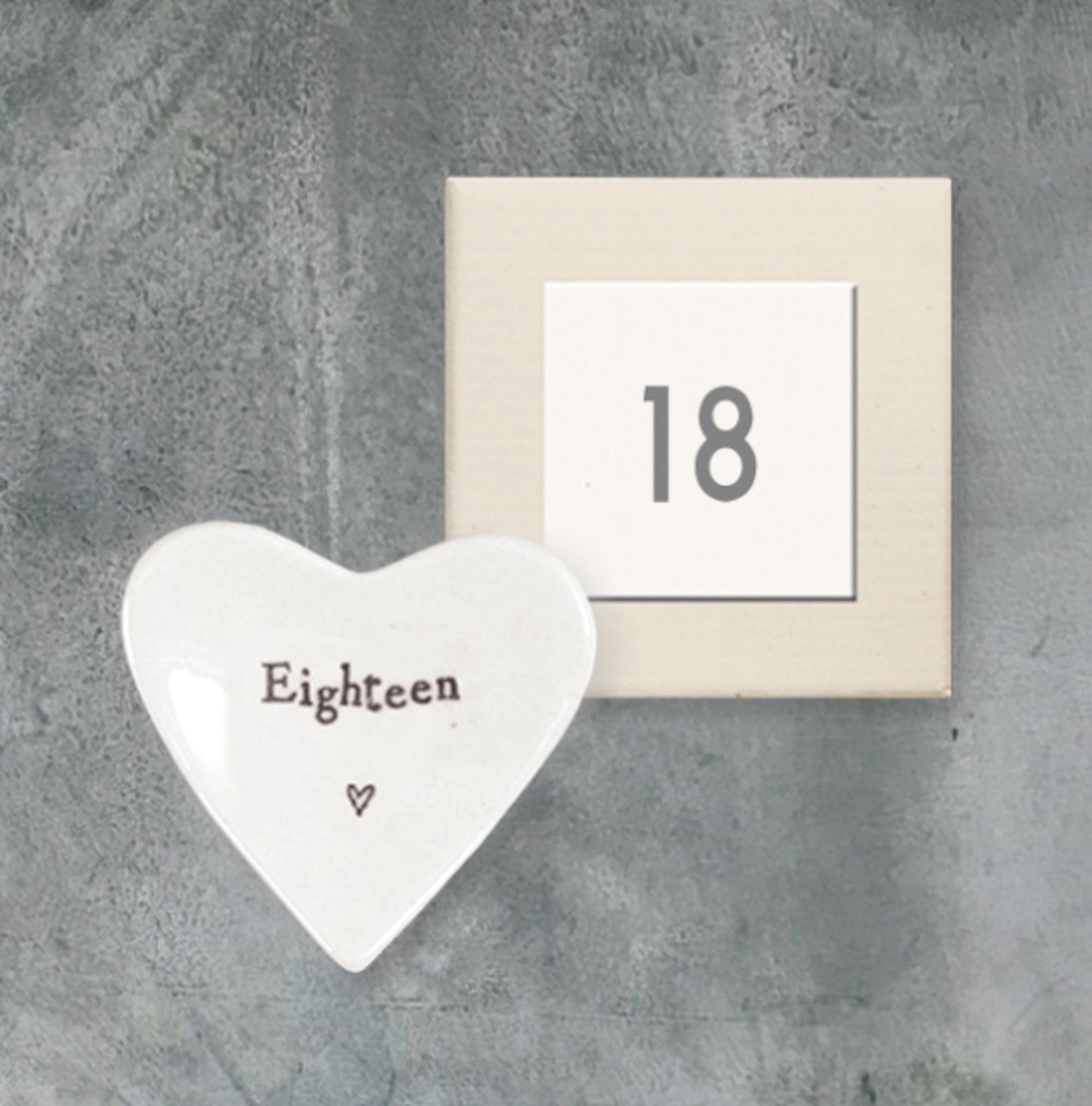 AGE 18 Eighteen Porcelain Heart Shaped Boxed Inscribed Dish