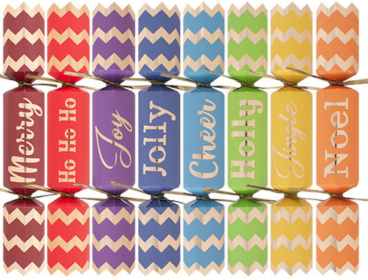 Festive Rainbow Xylophone Musical Luxury 12" Christmas Crackers (8 Pack)