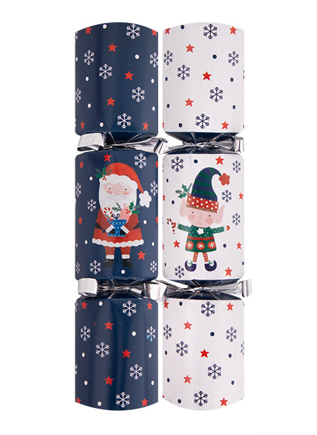Santa and Elf Mini 6" Christmas Crackers (6 Pack)