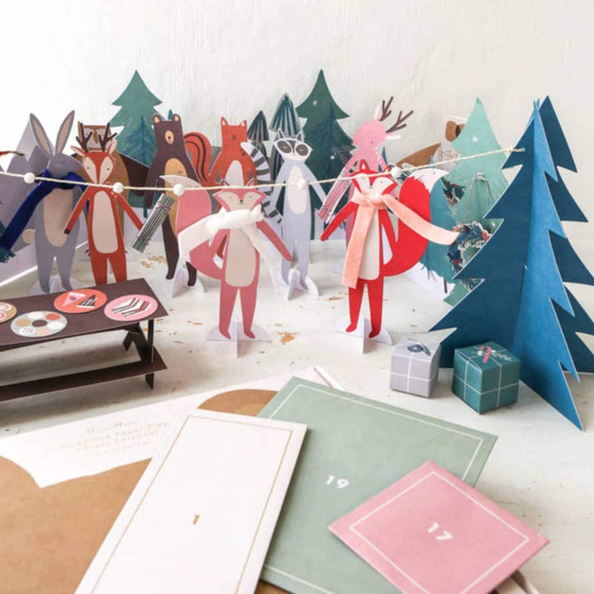 CHRISTMAS Woodland Creatures Paper Play 3D Advent Calendar