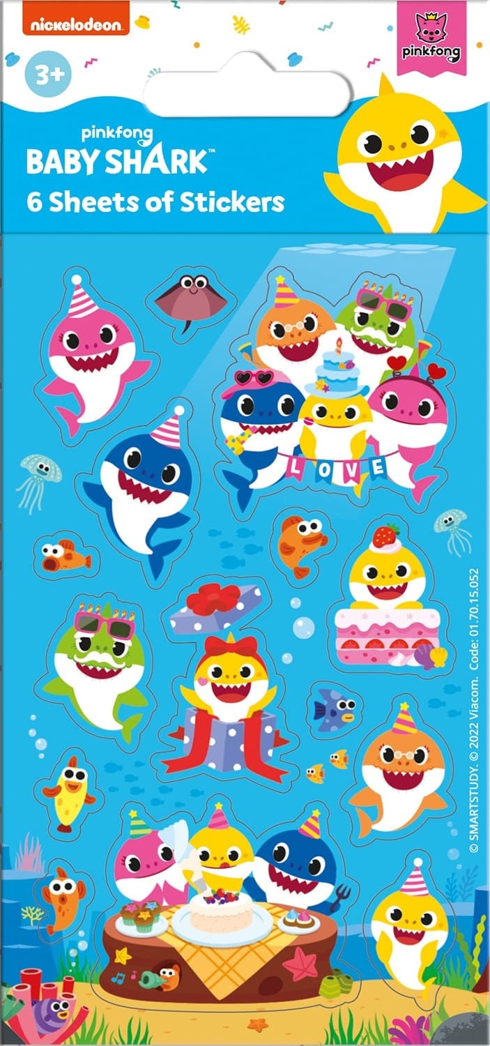 Baby Shark Party Stickers (6 Sheets)