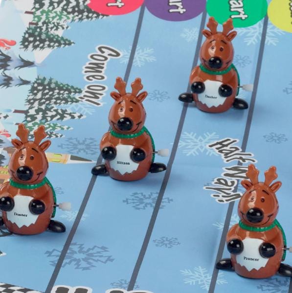 Racing Reindeer Large Handmade Luxury Christmas Crackers (6 Pack)