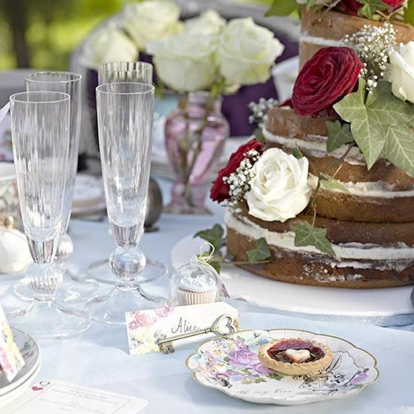 Truly Alice Mad Hatters Tea Party Dainty Paper Plates (12 Pack)