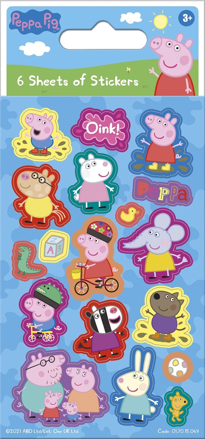 Peppa Pig Blue Party Stickers (6 Sheets)