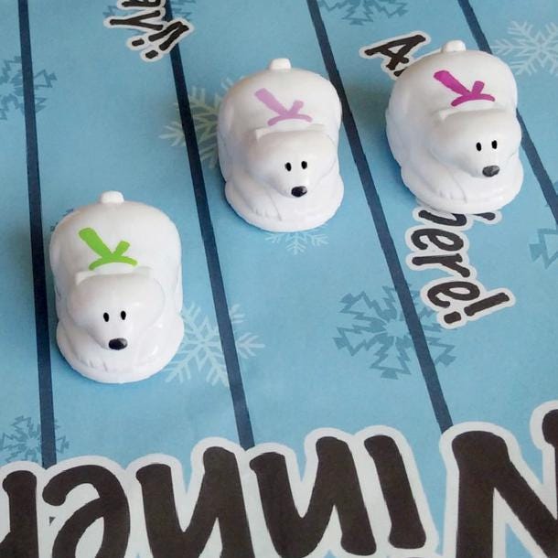 Racing Polar Bear Large Handmade Luxury Christmas Crackers (6 Pack)