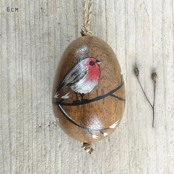 Hand Painted Bird on a Wooden Egg Many Designs