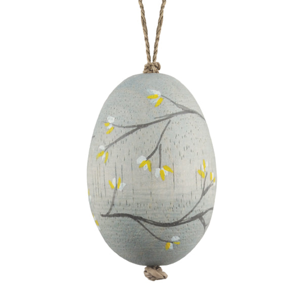 Hand Painted Blossom on a Wooden Egg - 4 Colours