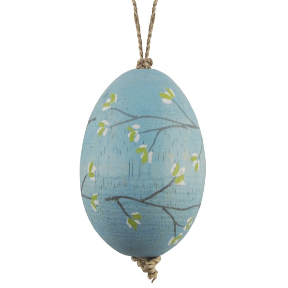 Hand Painted Blossom on a Wooden Egg - 4 Colours
