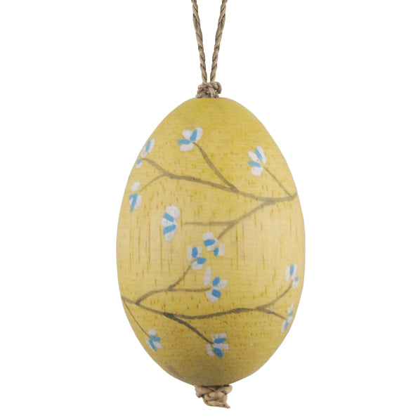 Hand Painted Blossom on a Wooden Egg - 4 Colours
