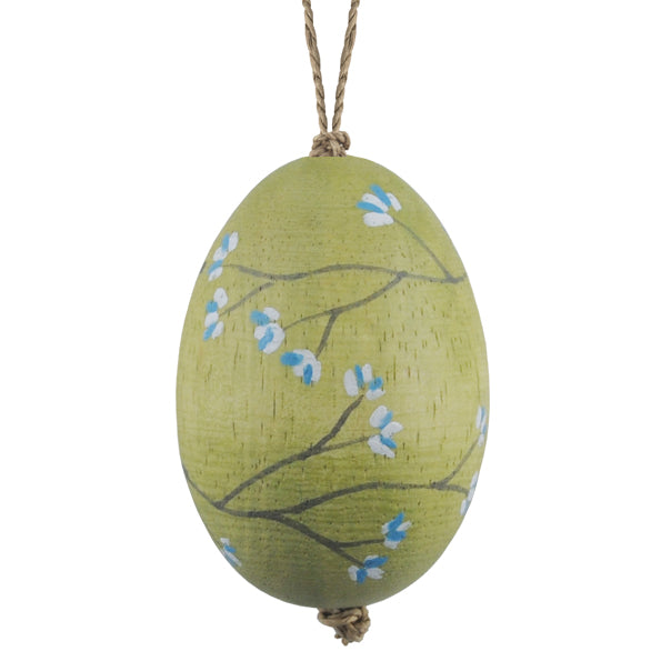 Hand Painted Blossom on a Wooden Egg - 4 Colours
