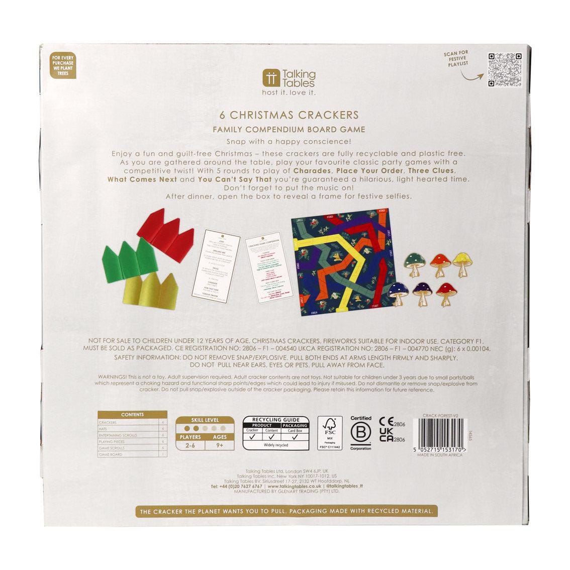 Midnight Forest Woodland Luxury Eco Friendly Christmas Crackers (6 Pack)
