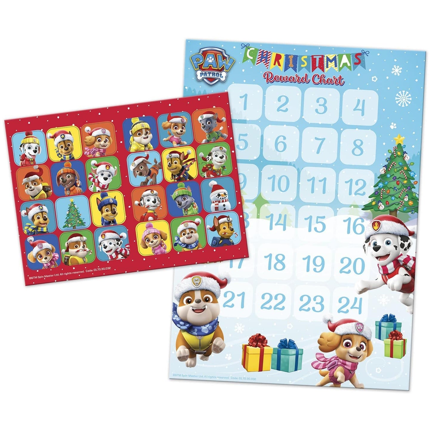 Paw Patrol Countdown to Christmas Advent Reward Chart
