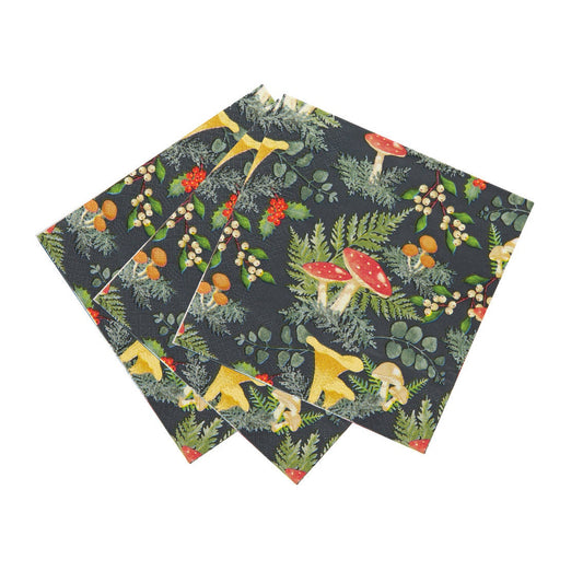 Midnight Forest Mushroom Paper Party Napkins (20 Pack)