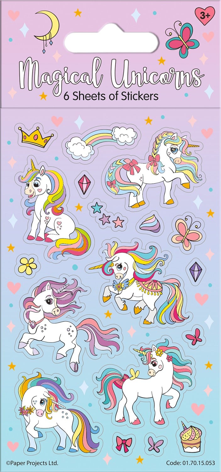 Magical Unicorn Party Stickers (6 Sheets)