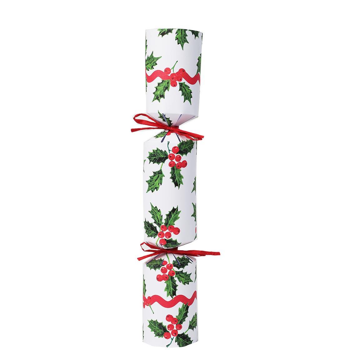 Botanical Holly Handmade Luxury Christmas Crackers (6 Pack)
