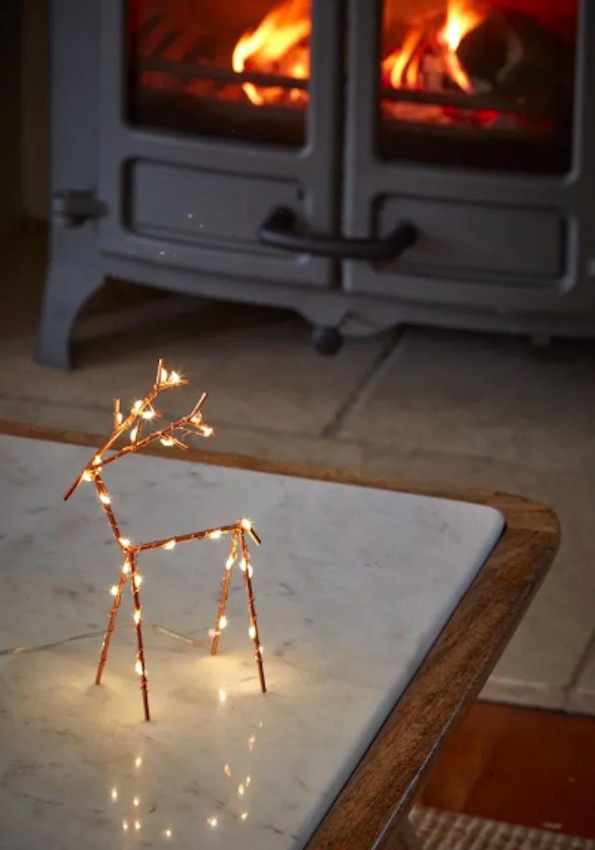 CHRISTMAS Light Up Small Deer in Copper