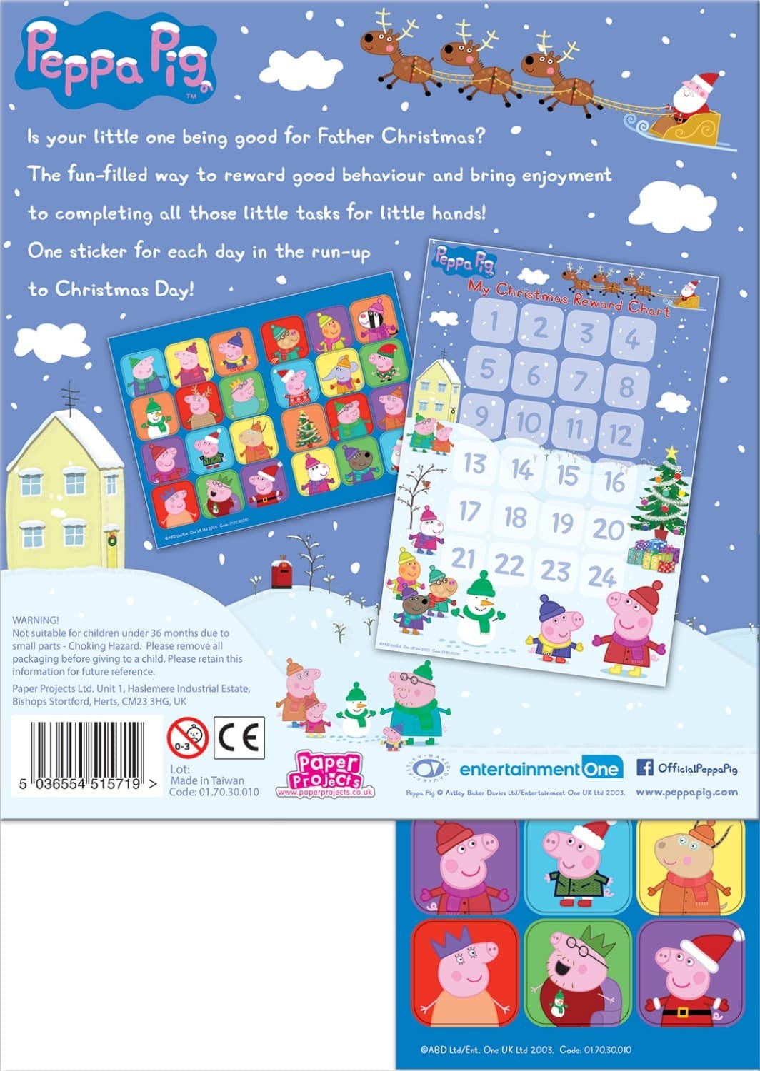 Peppa Pig Countdown to Christmas Advent Reward Chart