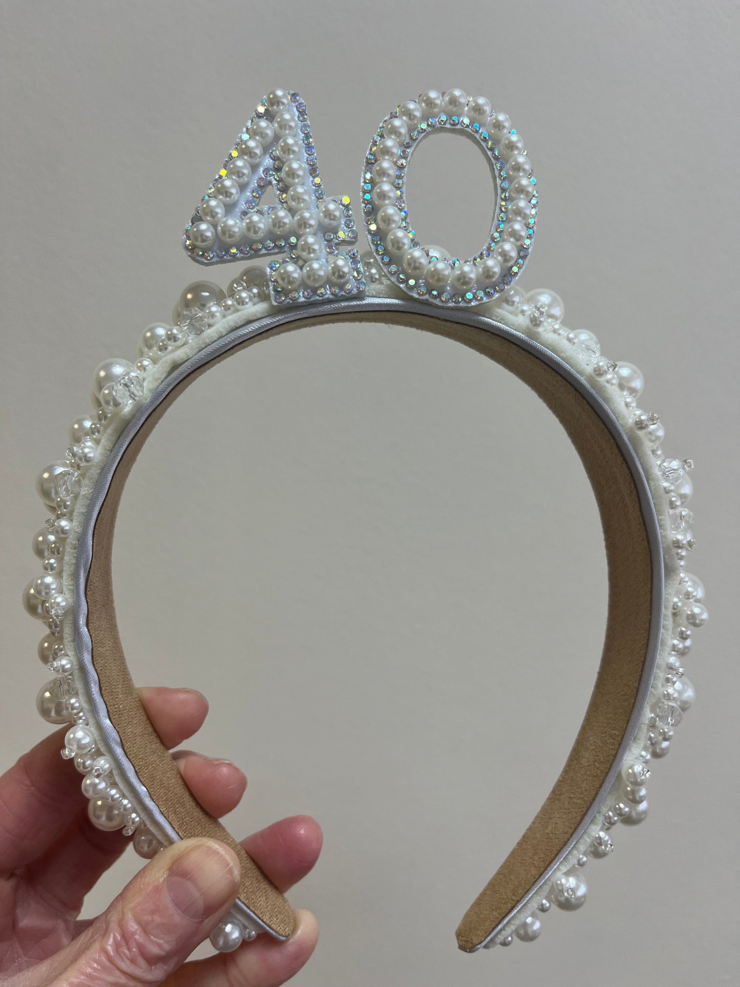 40th Birthday Pearl Headband Party Crown by One Posh Party 