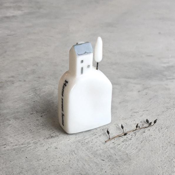 Mini Porcelain House in a Box, Home Sweet Home