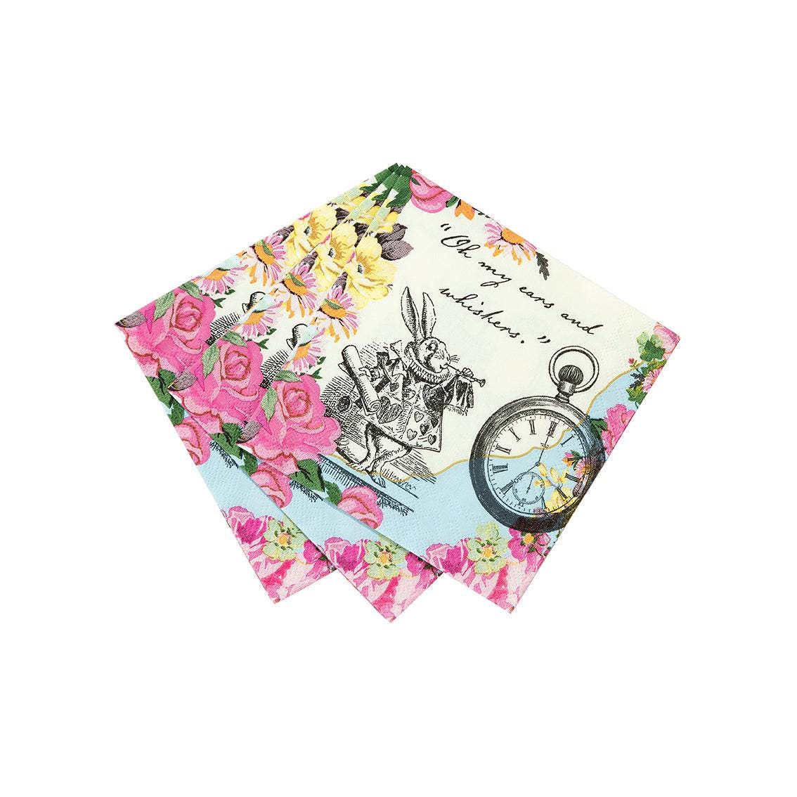 Truly Alice Mad Hatters Tea Party Paper Cocktail Napkins (20 Pack)