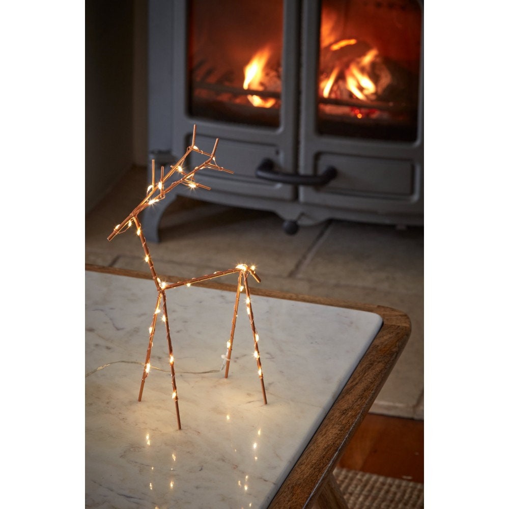 CHRISTMAS Light Up Large Deer in Copper