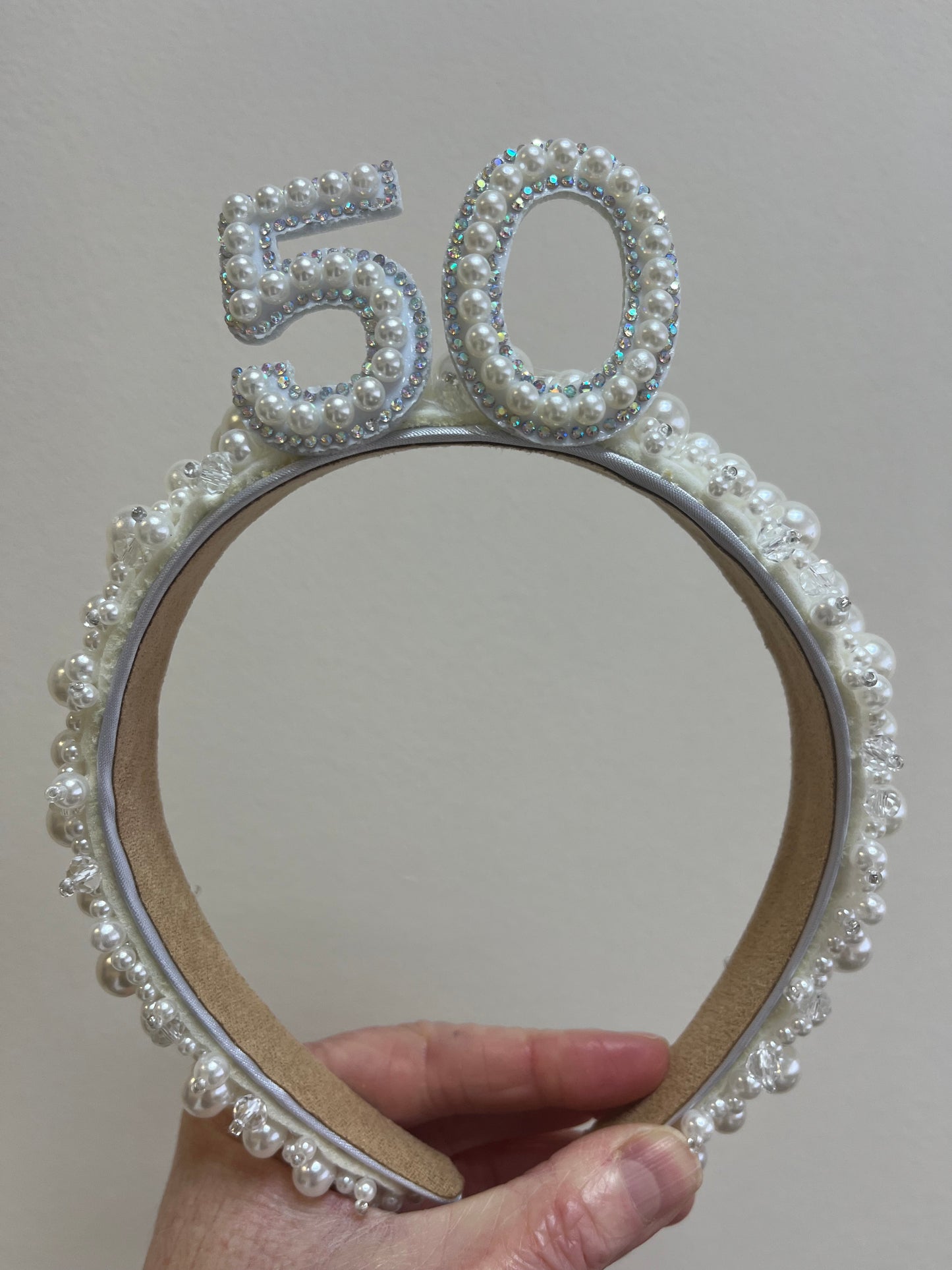 50th Birthday Pearl Headband Party Crown by One Posh Party 