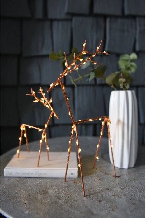 CHRISTMAS Light Up Large Deer in Copper