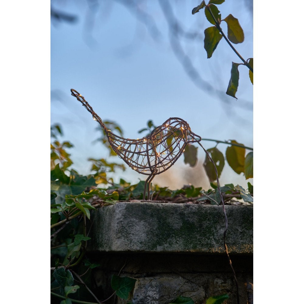 CHRISTMAS Light Up Hanging Robin in Copper