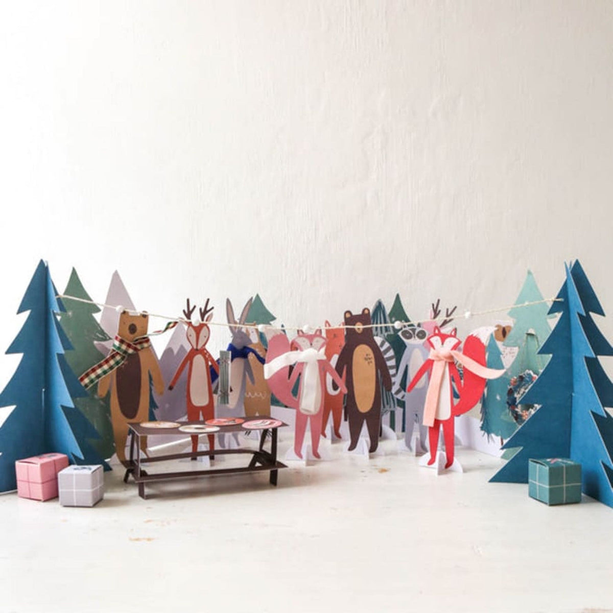 CHRISTMAS Woodland Creatures Paper Play 3D Advent Calendar