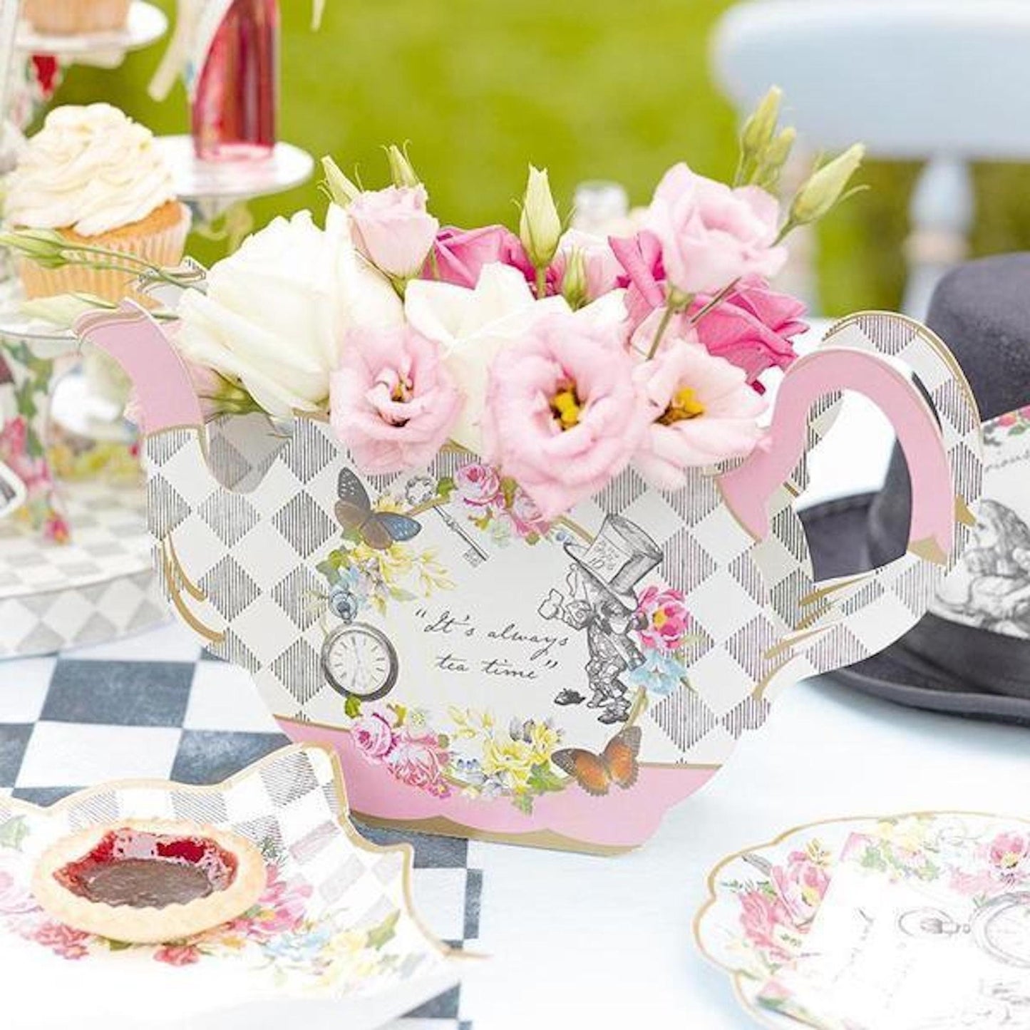 Truly Alice Mad Hatter Tea Party Teapot Vase Table Centrepiece