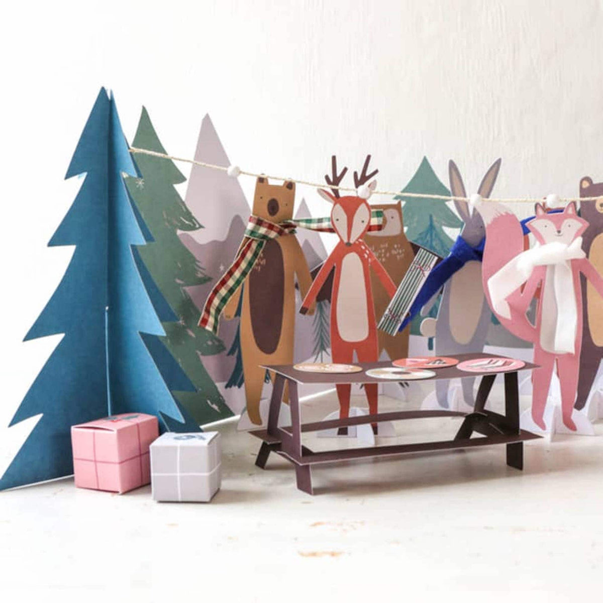 CHRISTMAS Woodland Creatures Paper Play 3D Advent Calendar