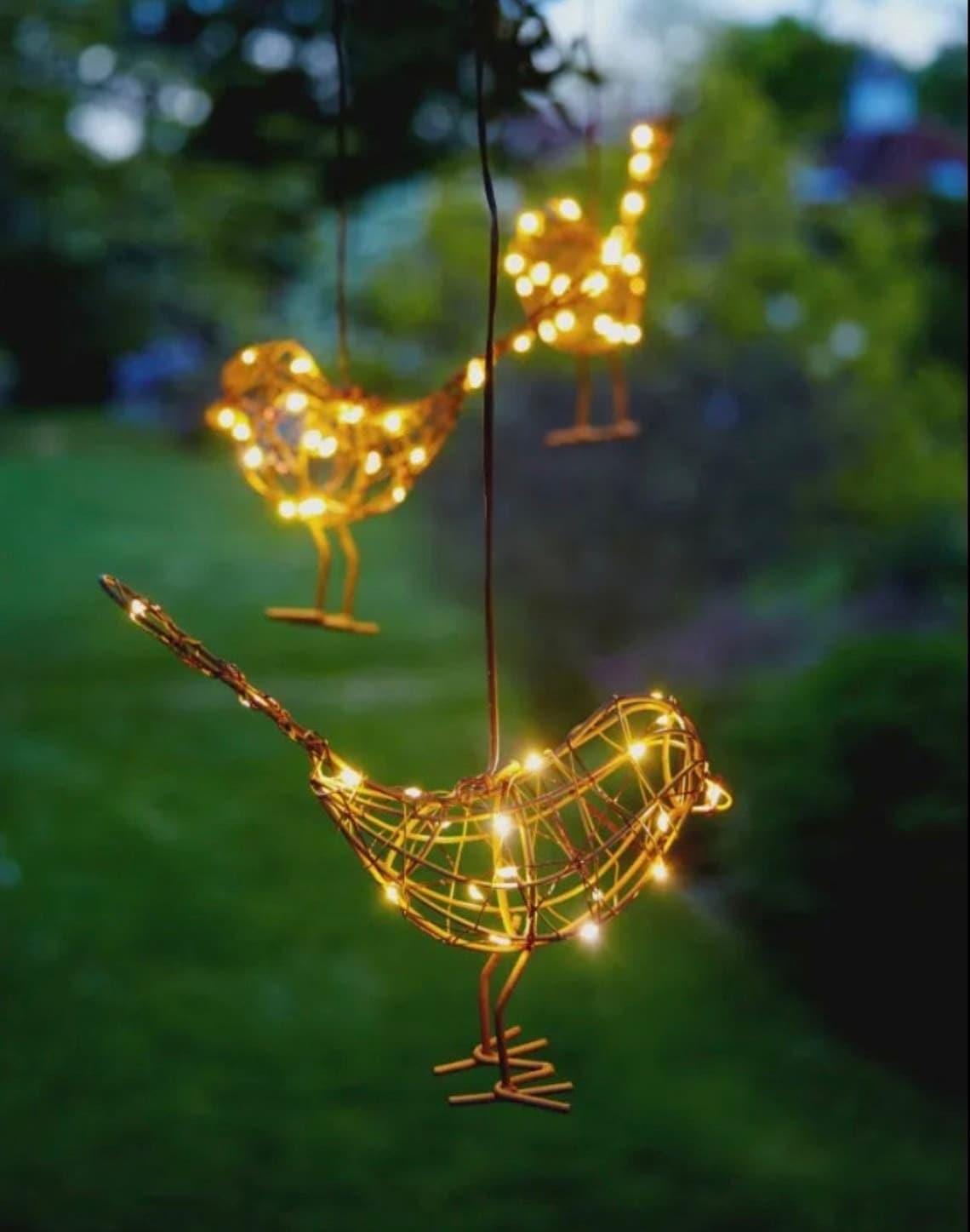 CHRISTMAS Light Up Hanging Robin in Copper