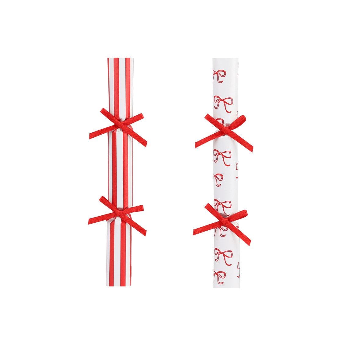 Candy Cane Bow Mini 5" Saucer Crackers (8 Pack)
