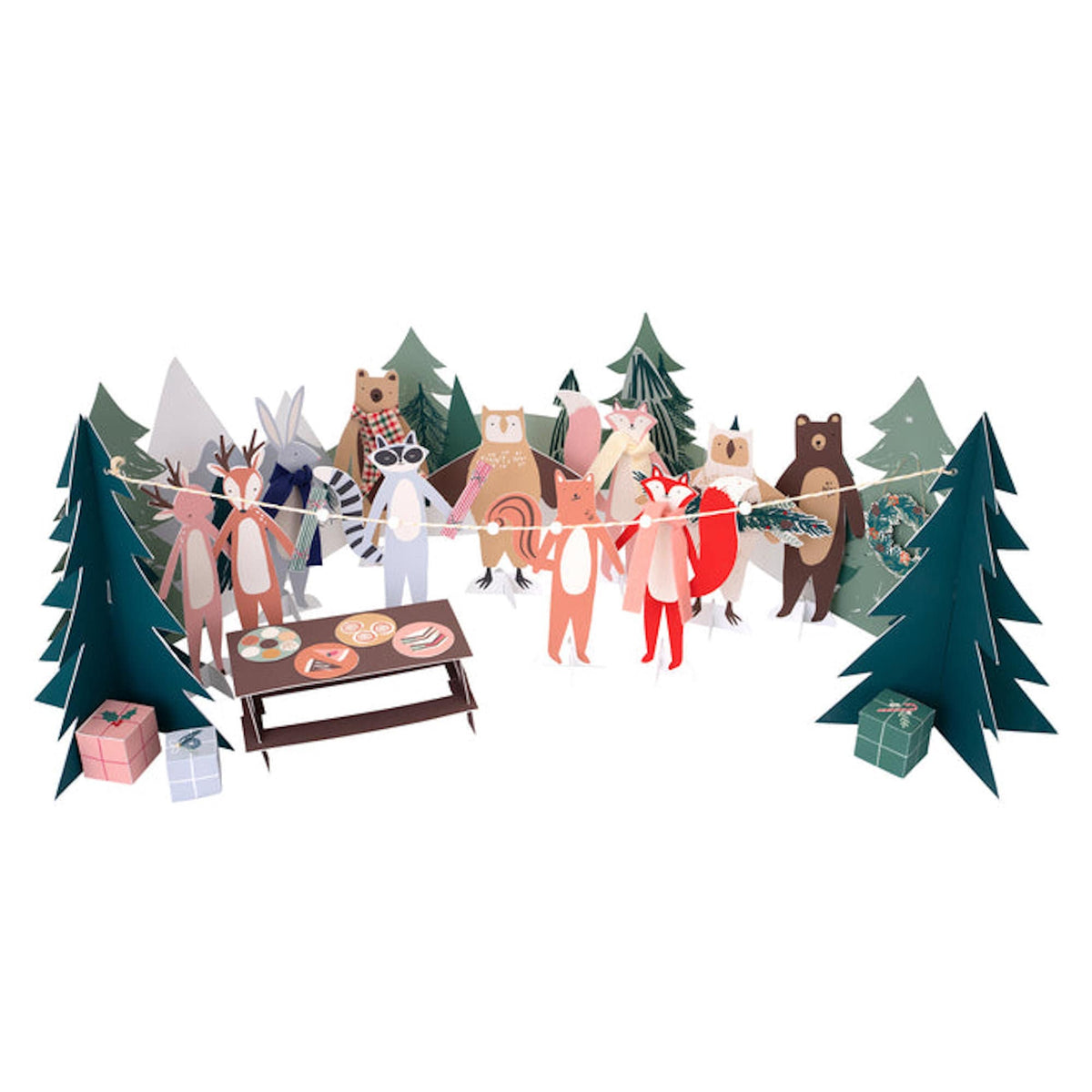 CHRISTMAS Woodland Creatures Paper Play 3D Advent Calendar