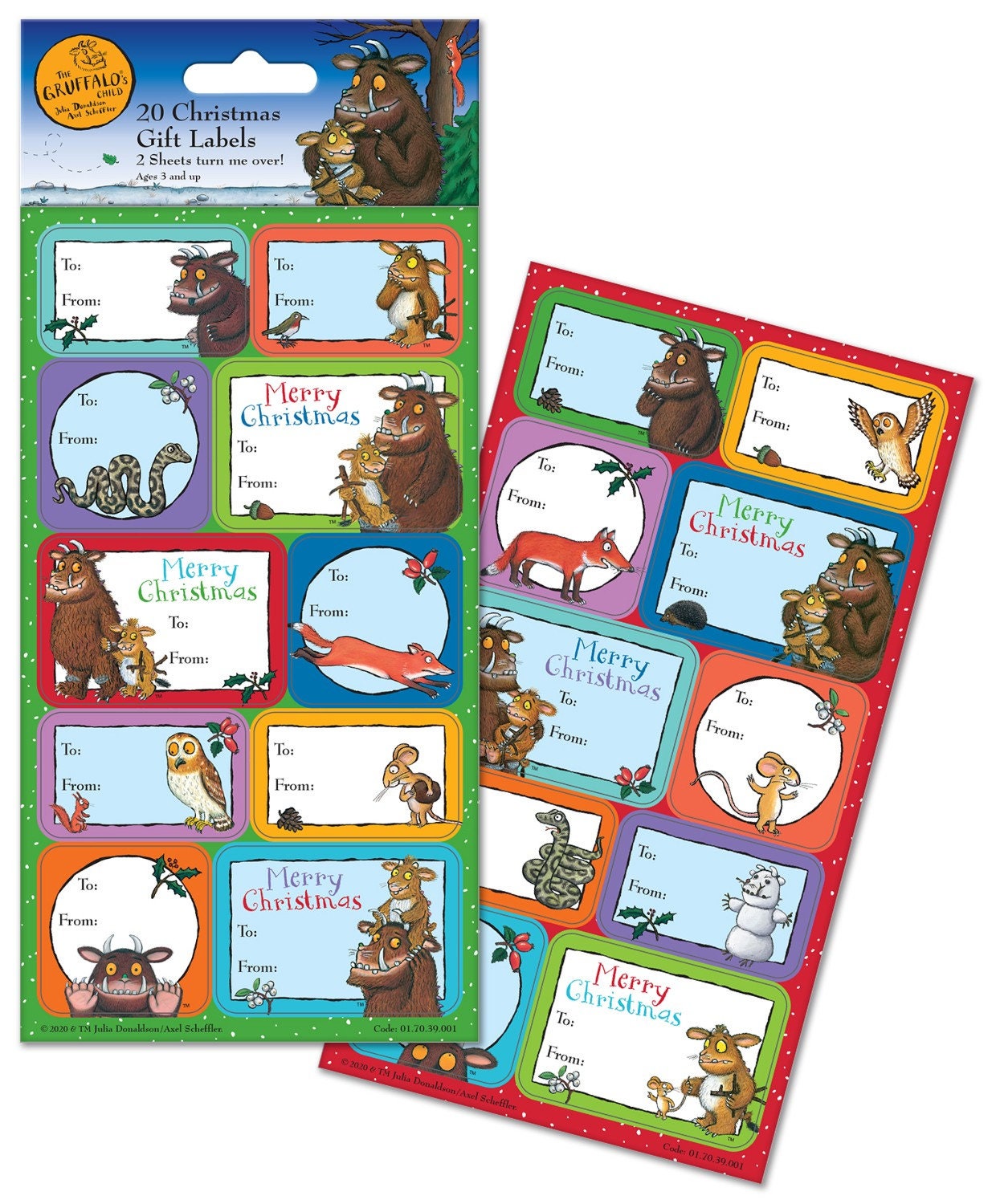 THE GRUFFALO CHILD Christmas Sticky Gift Labels (20 Pack)