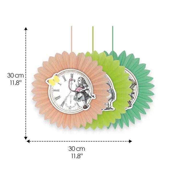Truly Alice Decorative Paper Party Clock Fans