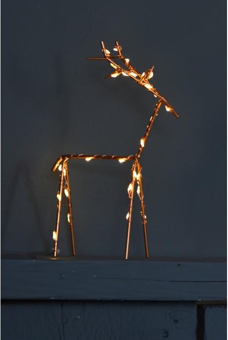 CHRISTMAS Light Up Small Deer in Copper