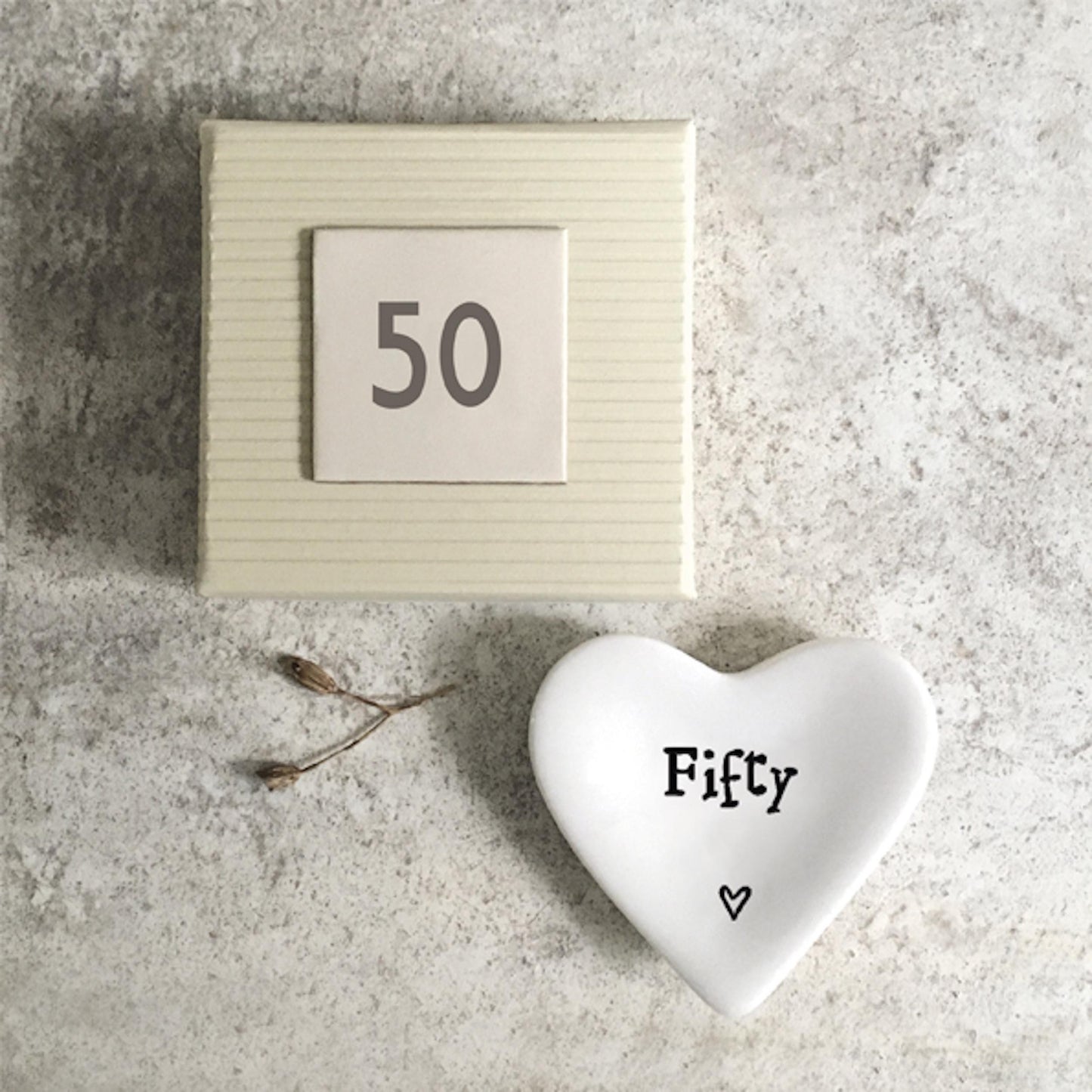 Age 50 Porcelain Heart Dish by East of India 