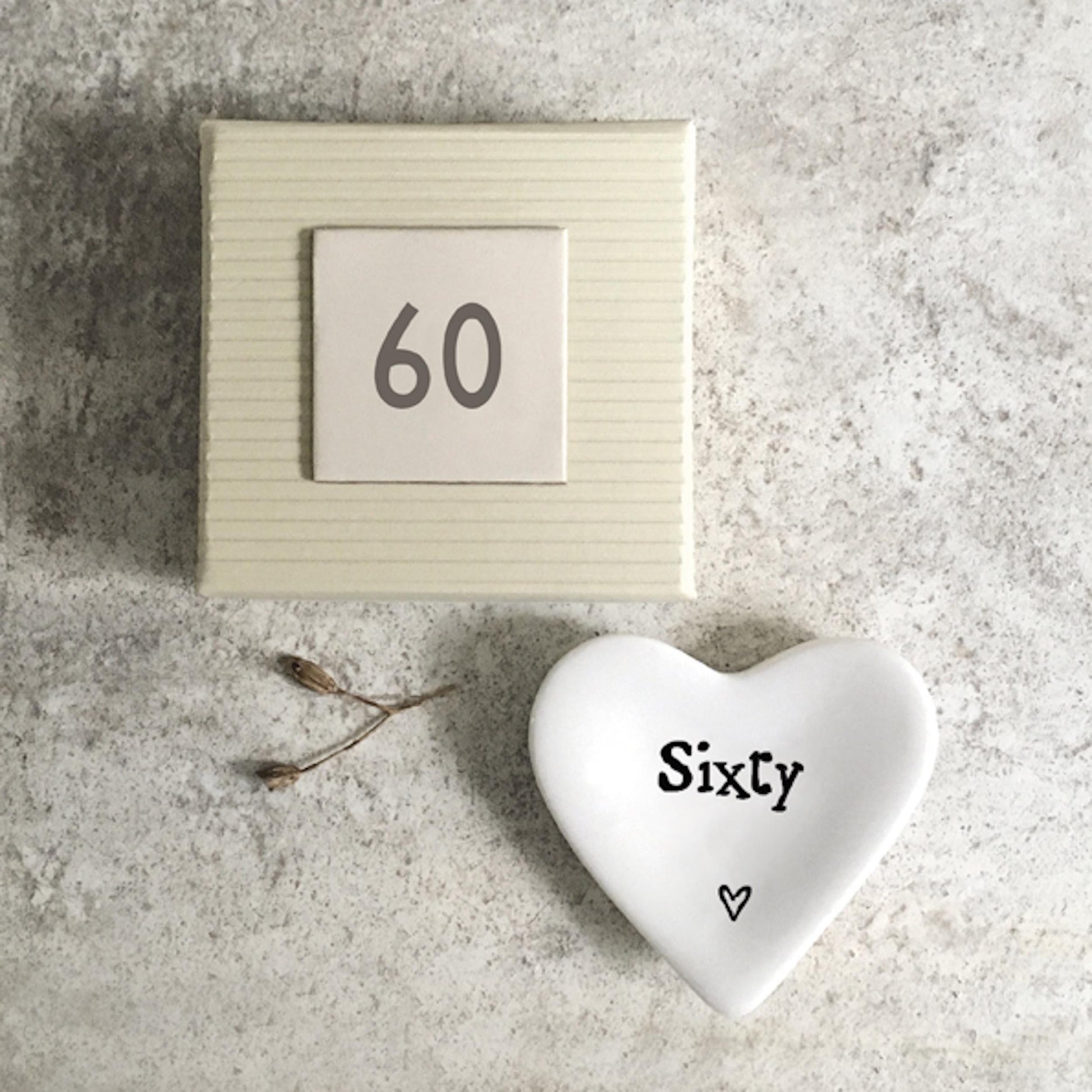 Age 60 Porcelain Heart Dish by East of India 