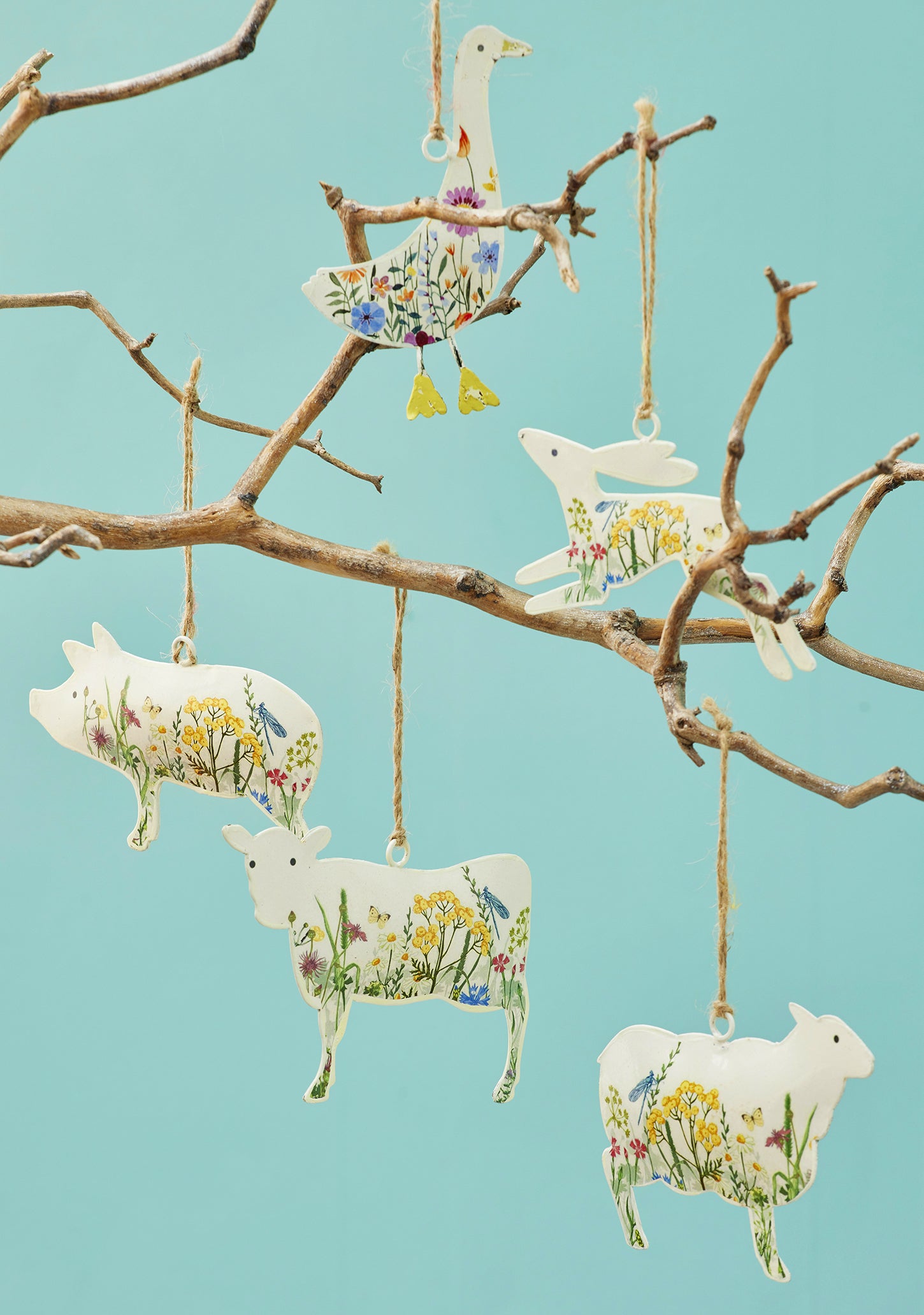 Artisan Made Hanging Metal Farm Animals by Namaste