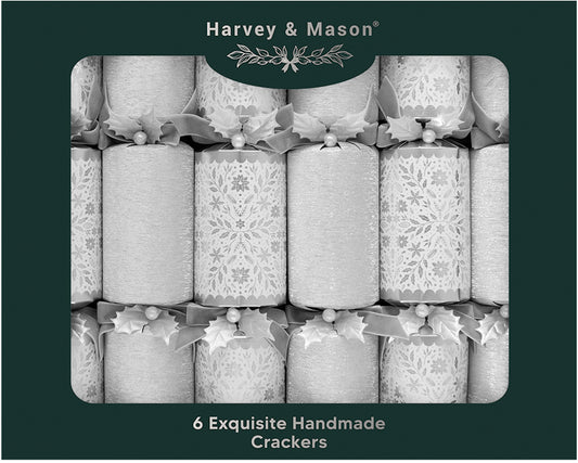 Exquisite Silver Holly Christmas Crackers - One Posh Party 