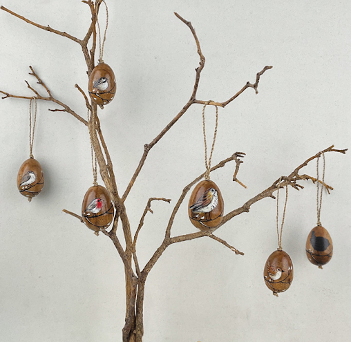Hand Painted Bird on Wooden Egg by East of India