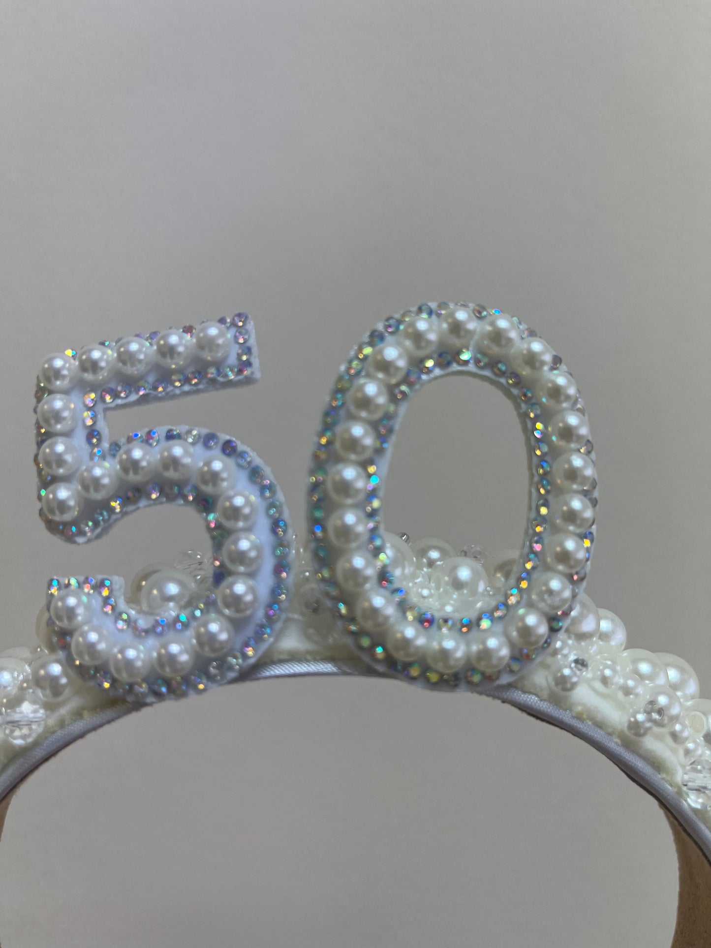 50th Birthday Pearl Headband Party Crown