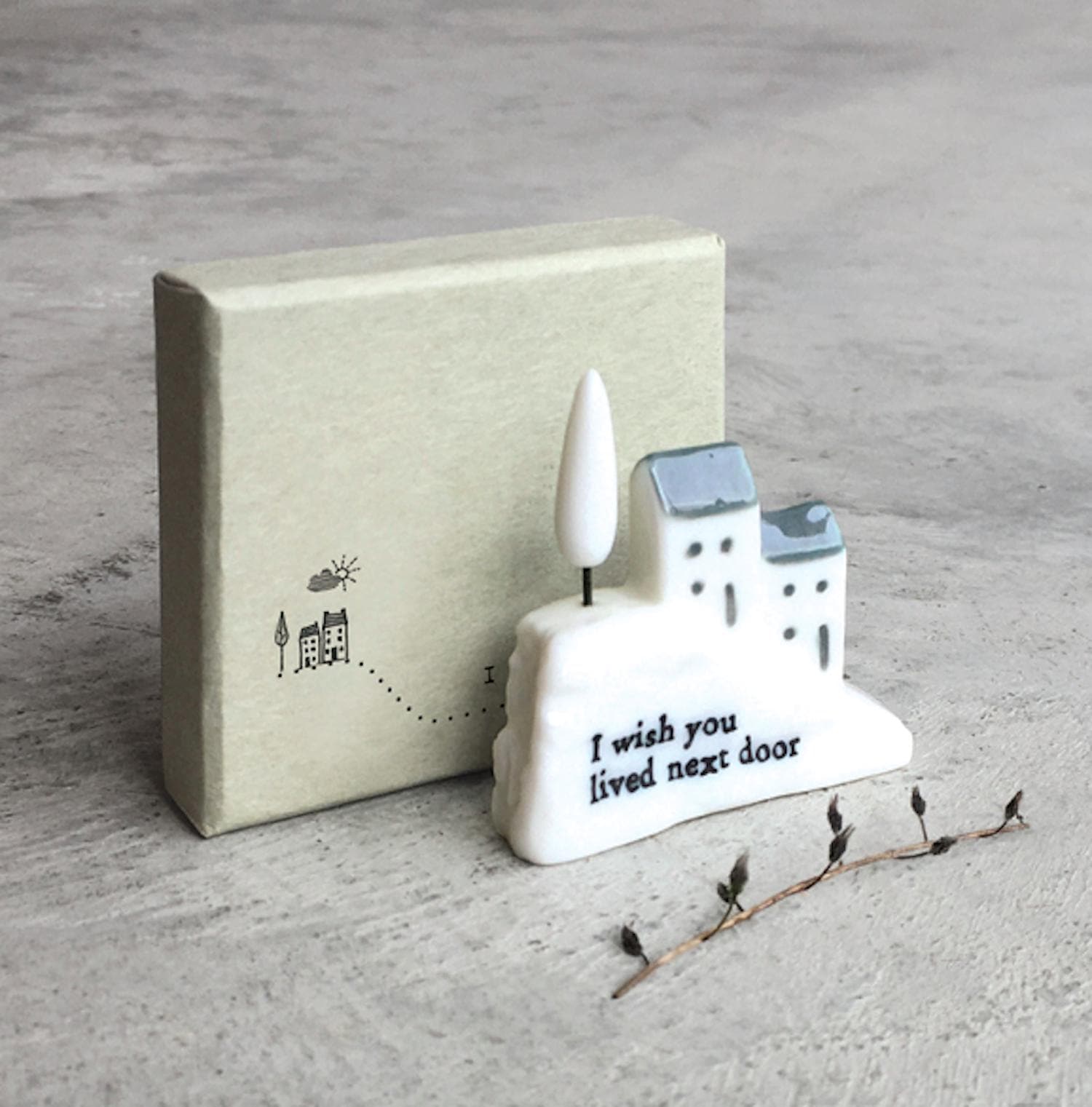 Mini Porcelain House Wish You Lived Next Door by East of India