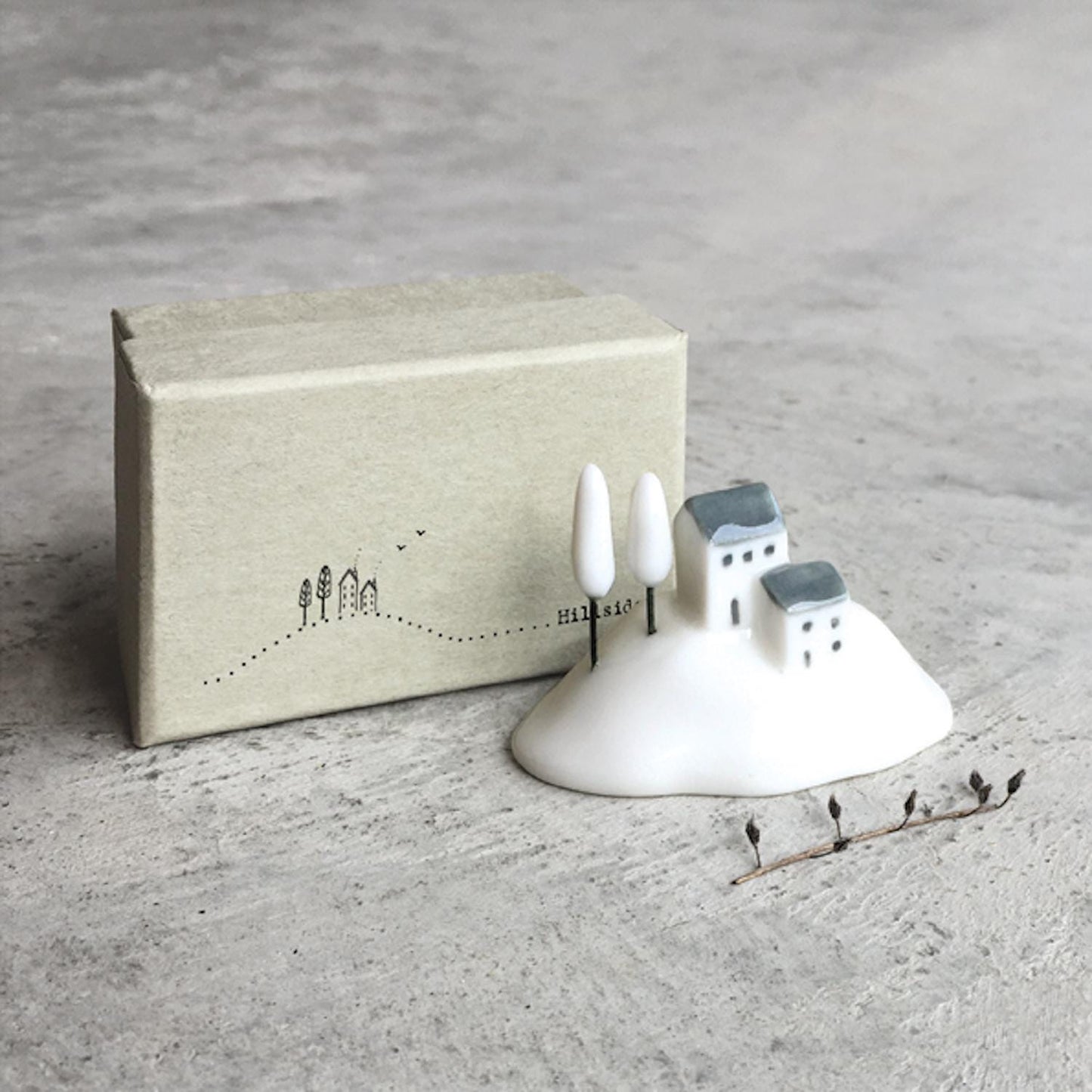 Mini Porcelain House on a Hill in a Box by East of India 