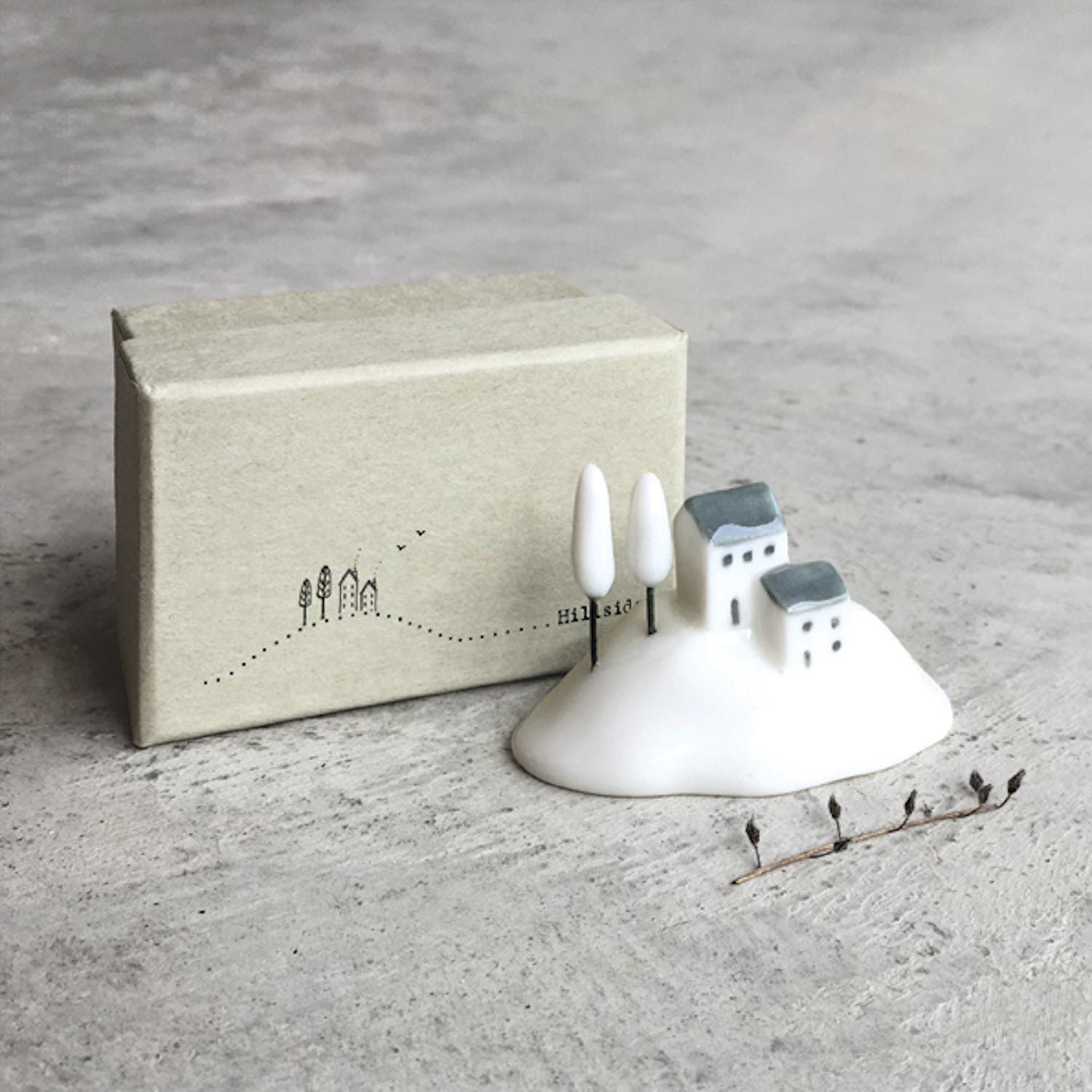Mini Porcelain House on a Hill in a Box by East of India 